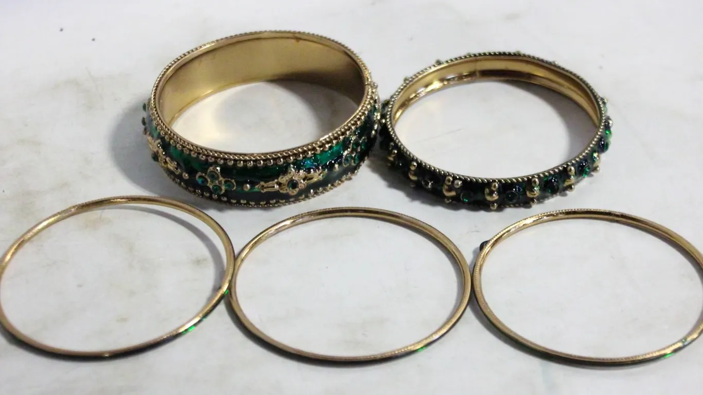 5 JEWELED BANGLES