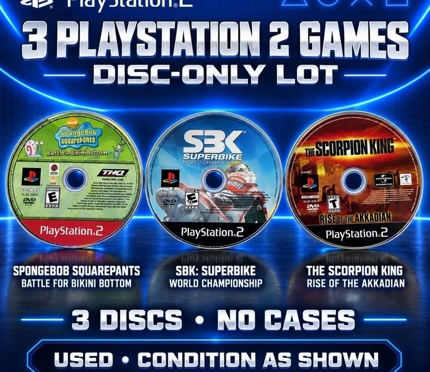 3 PLAYSTATION 2 GAMES DISC ONLY