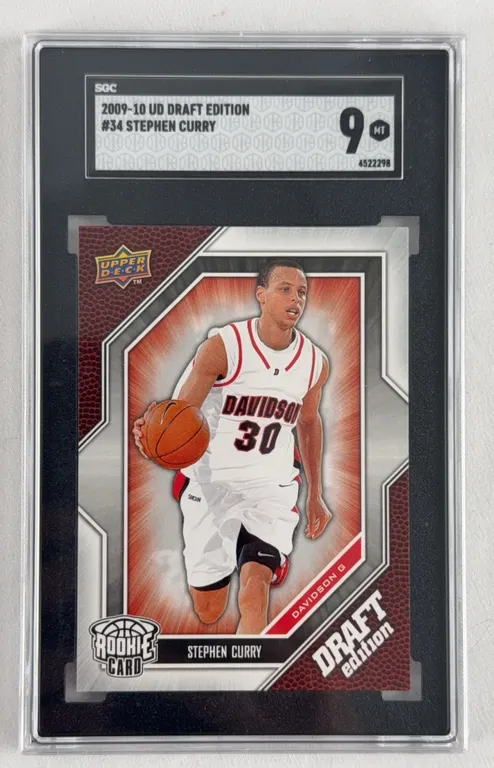 2009-10 Upper Deck Draft Edition Stephen Curry Rookie Card SGC 9 Mint #34