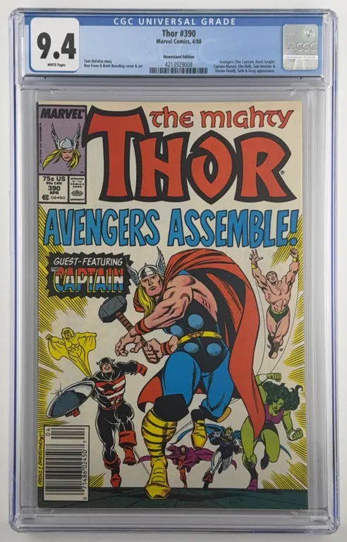 Thor #390 CGC 9.4 Marvel 1988 (Newsstand Edition)