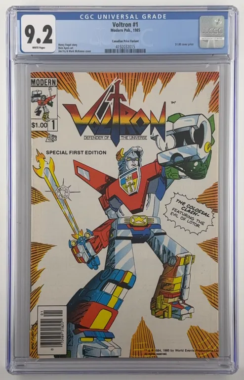 Voltron #1 CGC 9.2 Modern 1985