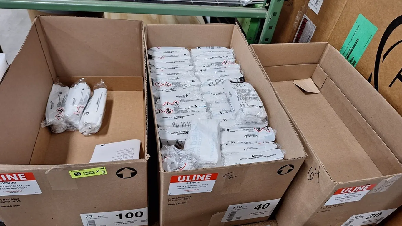 3 Boxes Assorted Uline Shipping Supplies