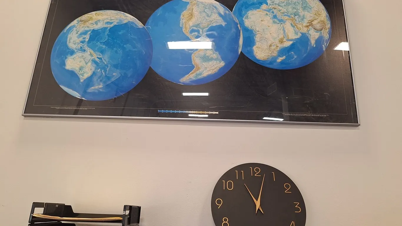 Wall Clock, One World Framed Poster