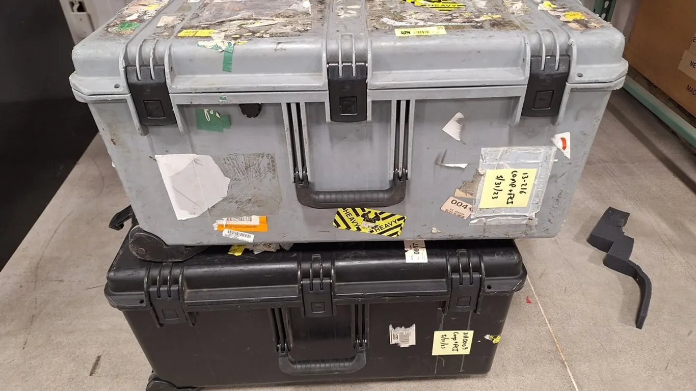 2 Poly Road Cases on Wheels