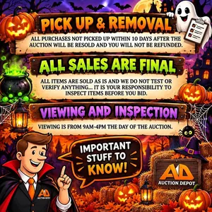 Auction Depot Pickup, Removal, Final Sales Info