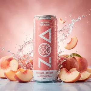 ZOA White Peach Zero Sugar Energy Drink 12x355ml