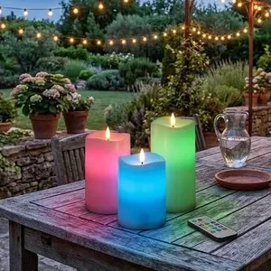Danson Decor LED Outdoor Candles 3 Pack