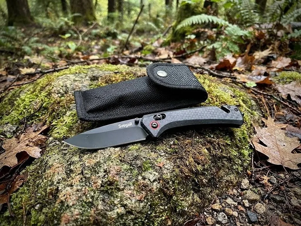 SvegaR Folding Knife with Pouch Black