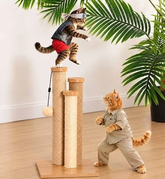 Amazon Basics Cat Triple Scratching Post Beige