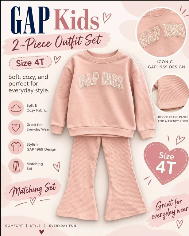GAP Kids Pink 2-Piece Set 2T GAP 1969