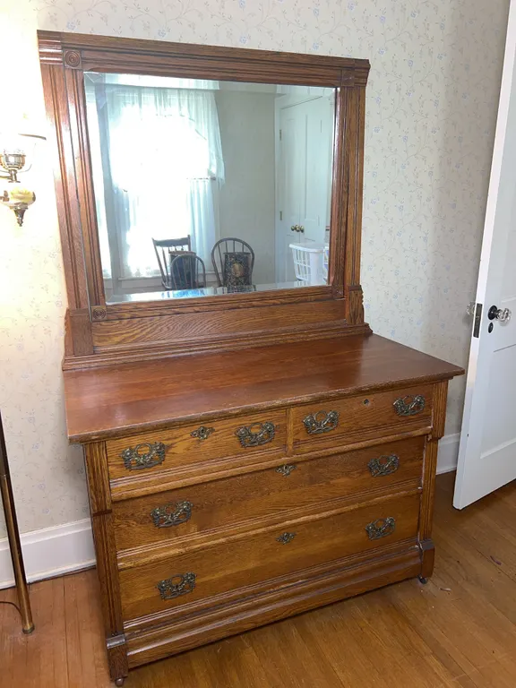 Quarter Sawn Oak Dresser & Mirror