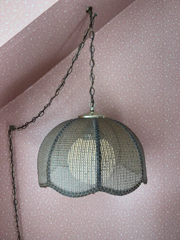 MCM Rattan Swag Lamp