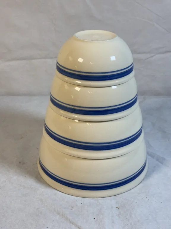 Blue-Banded Mixing Bowls
