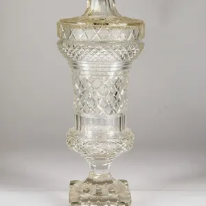 Antique Cut Glass Covered Sweetmeat Jar Urn