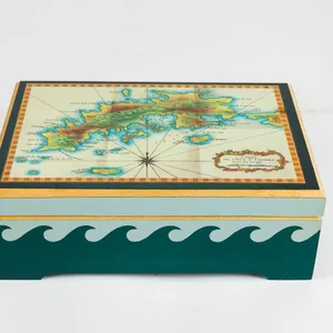 Calling All Music Box Lovers!  A Vintage ANRI Saint Thomas Map Music Box!