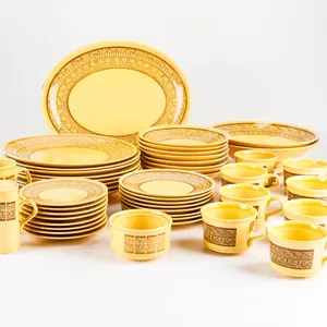 Vintage Mid-Century Taylor, Smith & Taylor Pharaoh's Gold Dinnerware Set