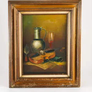 Vintage Original Oil on Canvas Painting of a Still Life by Frank Lean
