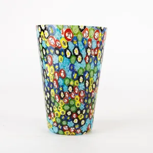 Millefiori Glass Tumblr with Floral and Miniature Portrait Motifs