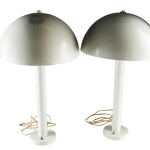 Pair of Vintage MCM Nessen Lighting Mushroom Table Lamps