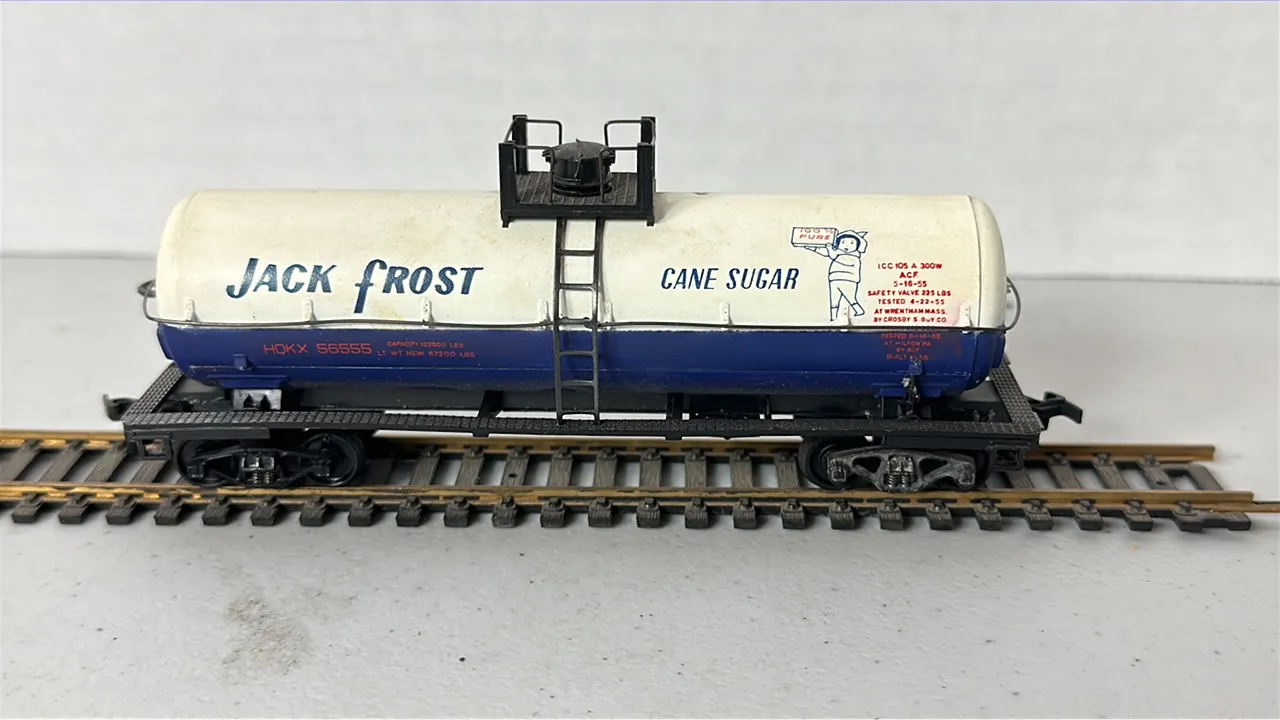 HO Scale Jack Frost Cane Sugar Tanker Rail Car