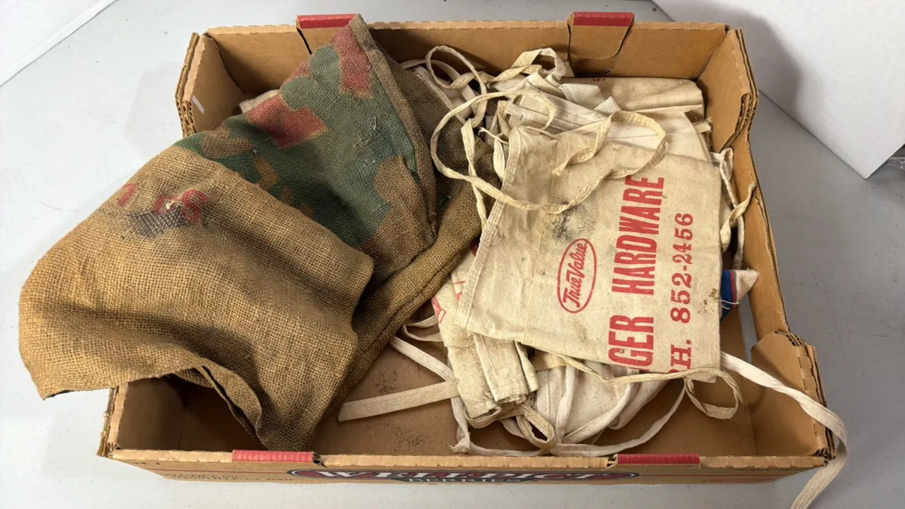 Burlap bag & Tool Apron W/ Advertising