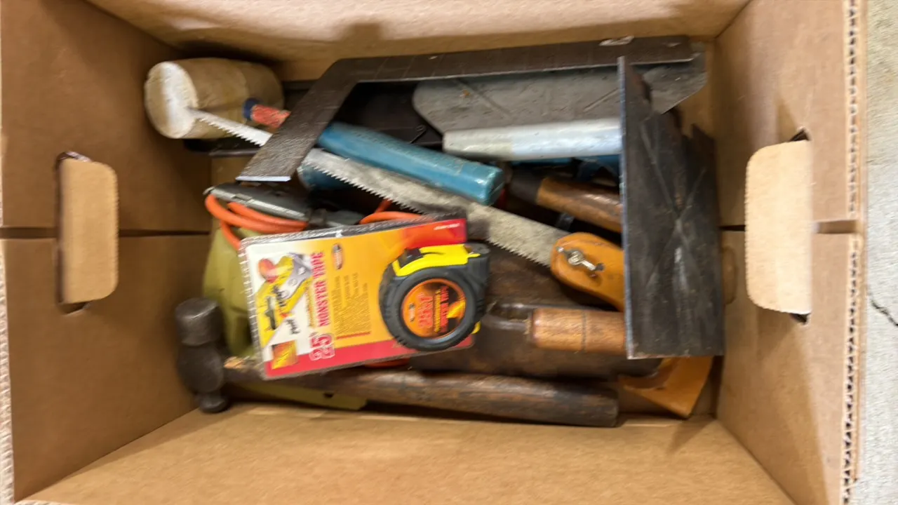 Lot of Tools including Hammer, Saws & Square
