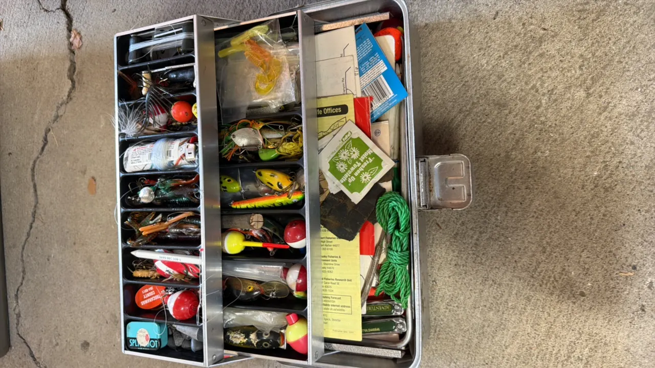 Metal Tackle Box W/ Contents