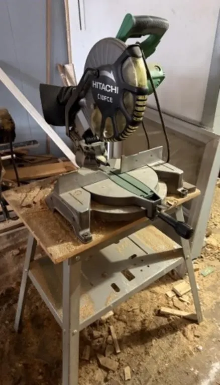Hitachi Chop Saw on Stand