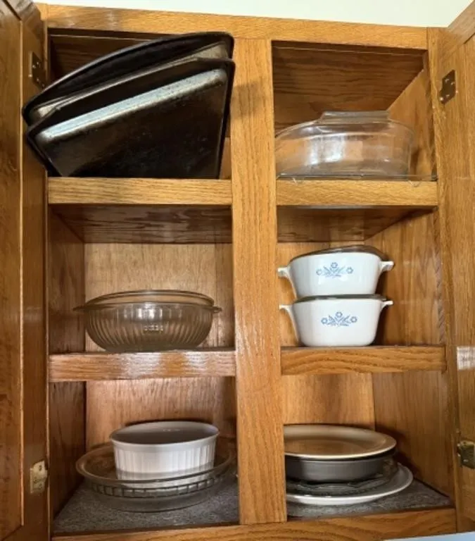 2 Corning Ware Casserole Dishes, Cookie Sheets,