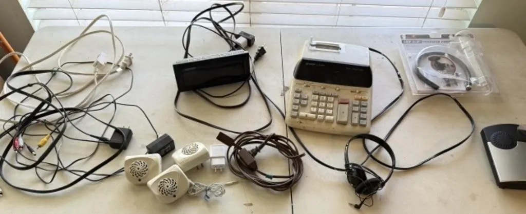 Headphones, Calculator, Alarm Clock,