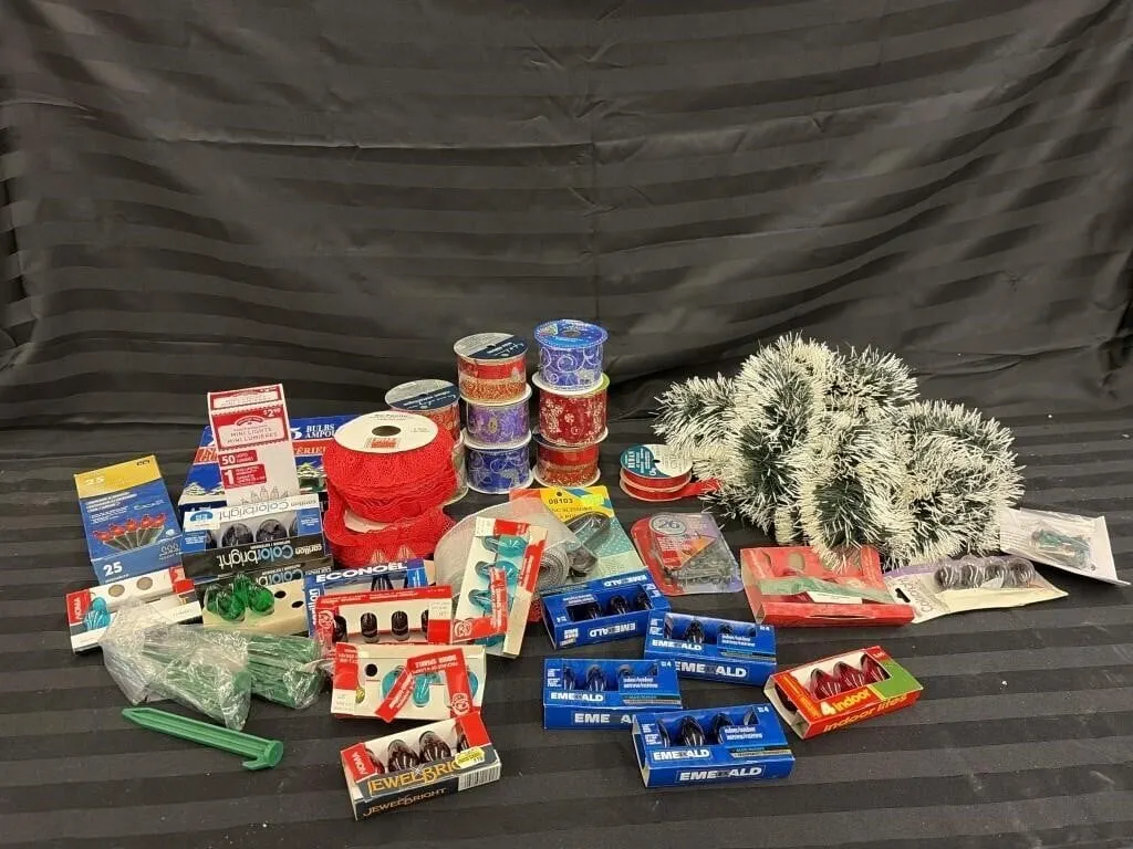 Xmas - Various Light Bulb Replacements, Ribbon &