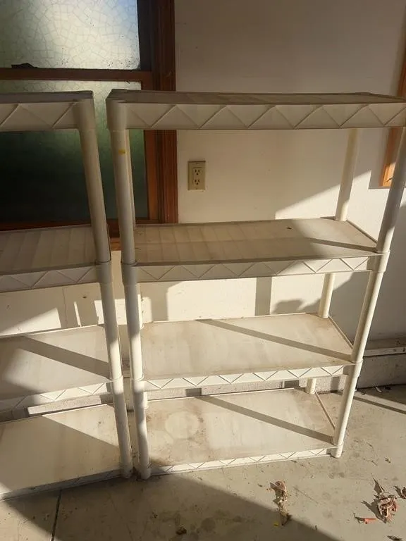White Four-Tier Snap Together Storage Shelves