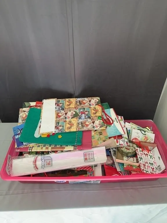 Holiday Gift Bags & Wrapping Supplies Lot