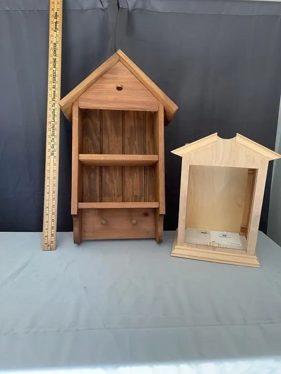 Wooden Wall Display Shelf & Shadowbox Case