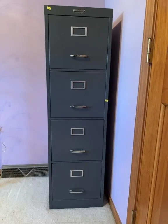 Modern Steelcraft Four-Drawer Metal File Cabinet