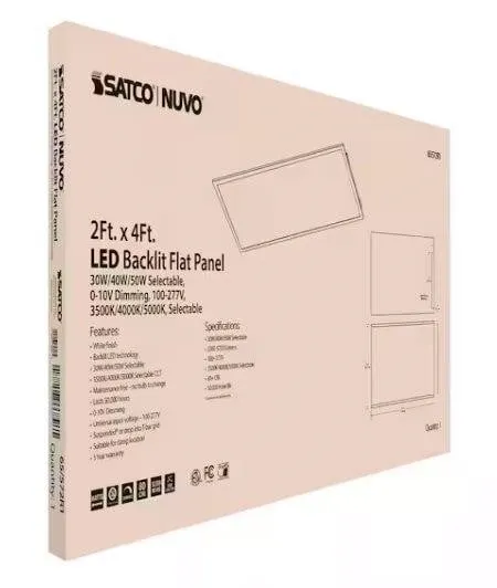 Satco 2x4ft LED Backlit Flat Panel CCT Selectable