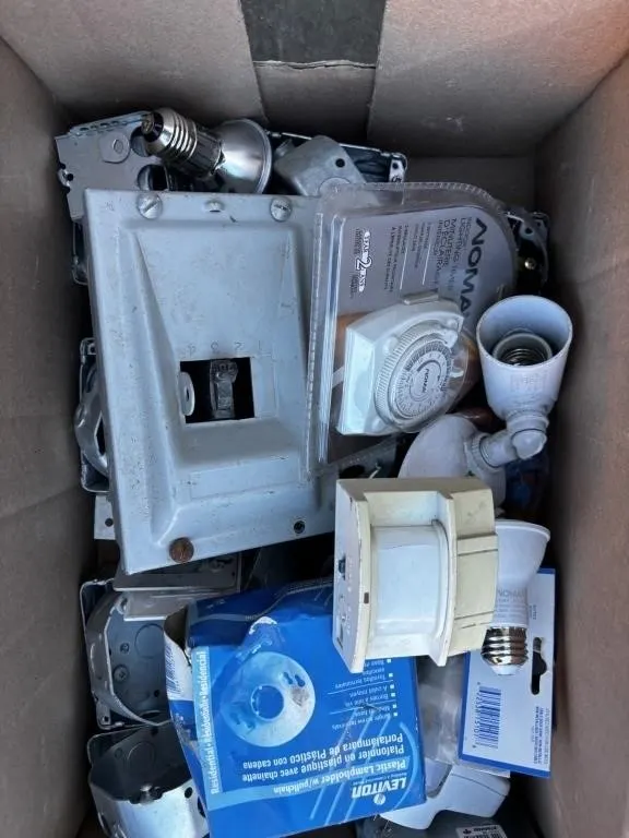 Electrical Parts Lot - Switches, Timer, Sockets