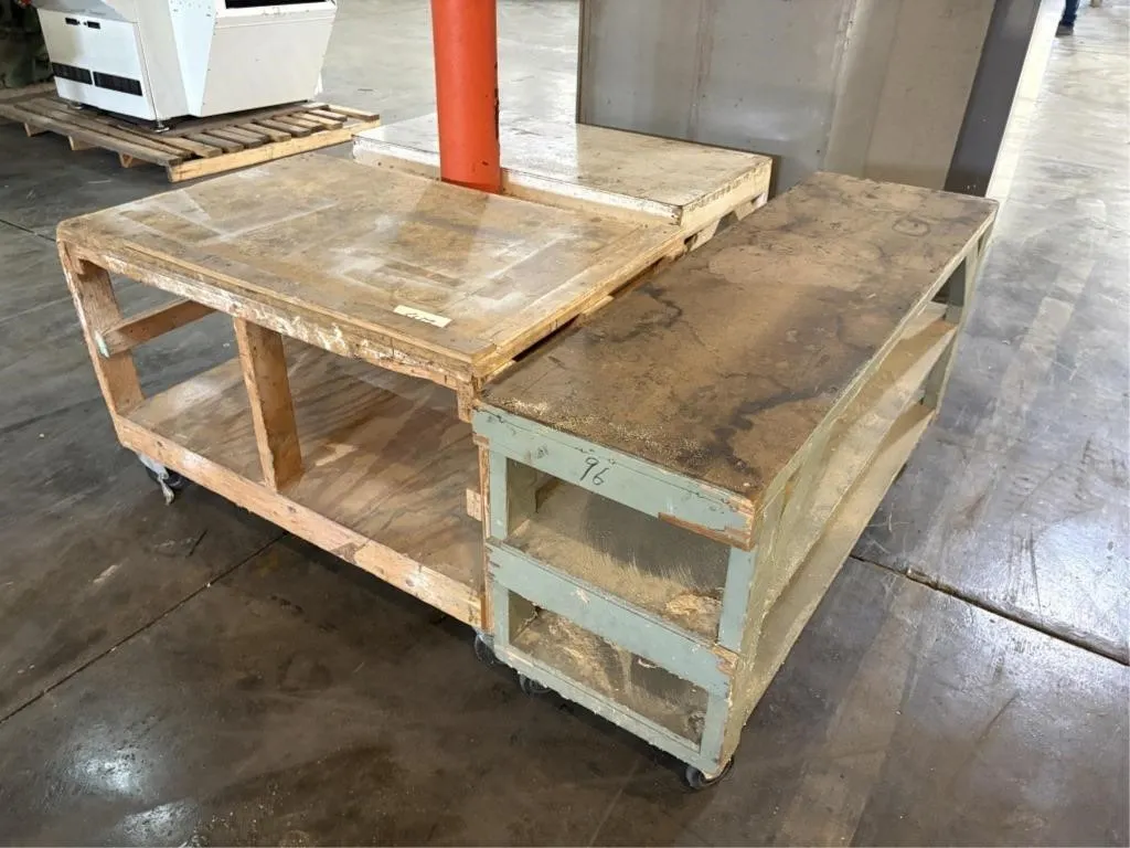 (3) Wood Carts on Casters