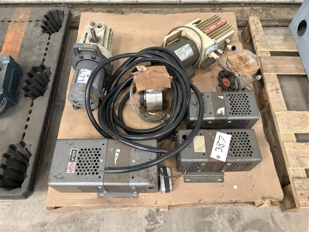 Vac Pumps, Sola Transformers, Valves