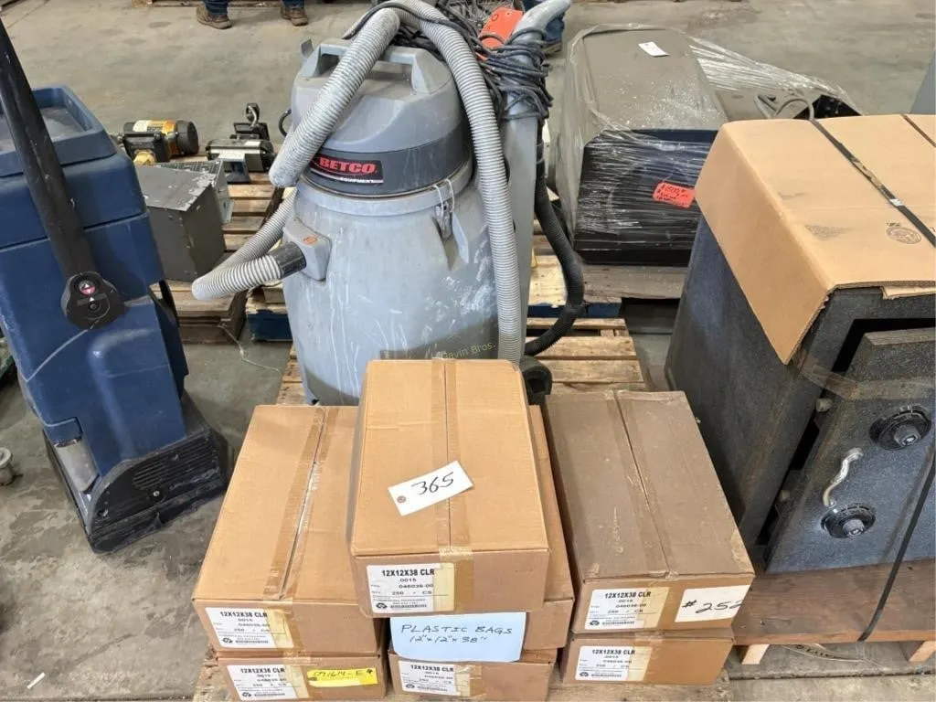 12" x 12" x 38" Plastic Bags & Betco Vac
