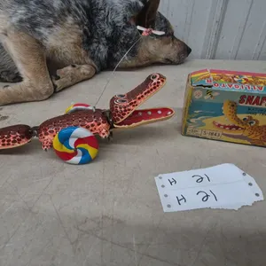 Vintage S&E Snapping Alligator S-1843 Tinplate Wind-Up Toy, Made in Japan, with Box, 12”, Working