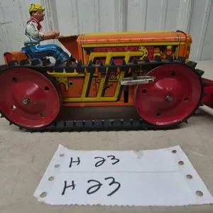 Vintage 1950s Marx Tin Wind-Up Bulldozer With Driver 10” Working