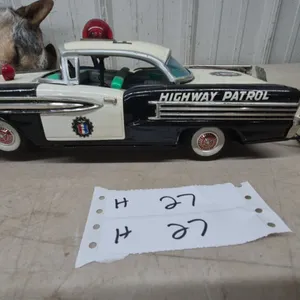 HTC Japan 1961 Oldsmobile Highway Patrol Radio-Controlled Battery-Operated Tin Toy Car, 12”