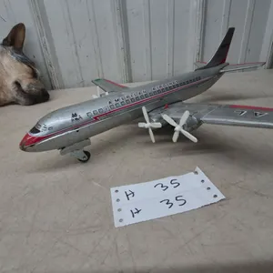 Vintage 1950s Bandai American Airlines Douglas DC-7 Tin Friction Toy Airplane