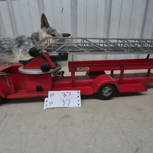Doepke Model Toys Rossmoyne American LaFrance Pressed Steel Aerial Ladder Fire Truck, 1950s, 32”