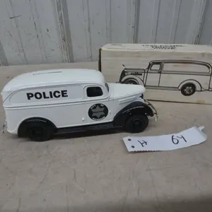 1938 Panel Truck City of Richmond Police Die-Cast Coin Bank with Box, 1/34 Scale