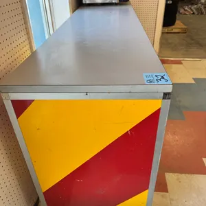 8ft long Red & Yellow Counter Unit, 3ft tall, 21” deep