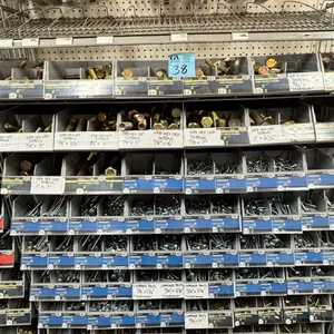 5’ tall x 4’ wide Rack with Grade 8 Hex Cap Screws, Carriage Bolts & Hardware with Plastic Storage Bins and Metal Display Racking