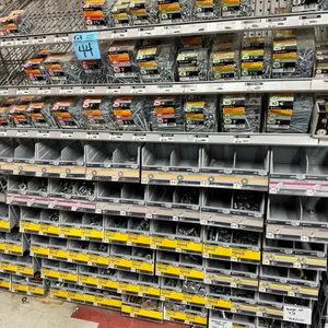 4.5ft tall x 4ft wide rack of Hardware, Wood Screws, Hex Head Bolts, Nuts & Washers with Storage Bins