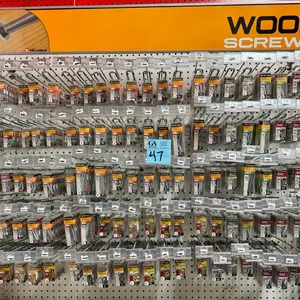Reliable Assorted Wood Screws – Multiple Sizes & Lengths – Retail Display with Pegboard Hooks
